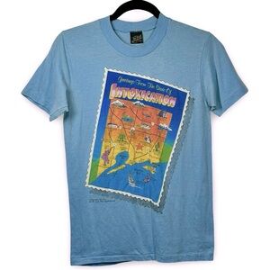 Top Half Tropix Vintage Single Stitch Graphic Tee Size Medium 80s Novelty Funny‎